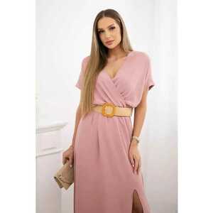 Rochie lunga cu o curea in talie - imagine