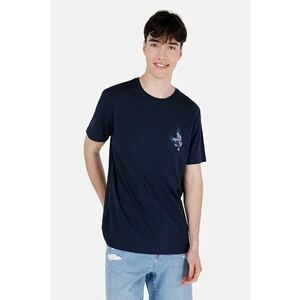 Tricou Cu Maneca Scurta De Barbati Albastru Marin Regular Fit CL1068205 imagine