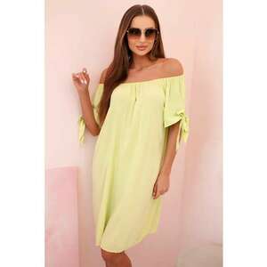 Rochie midi cu decolteu pe umeri si maneci scurte - imagine