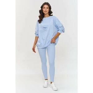 Set cu bluzon supradimensionat - top si colanti - imagine