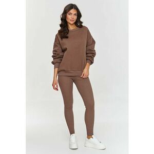 Compleu cu bluza si colanti - bumbac - bej melanj - imagine