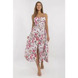 Rochie poliester - animal print - alb -/roz - imagine