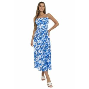 Rochie poliester - alb-albastra - imagine