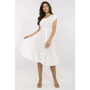 Rochie midi - viscoza - ecru - imagine