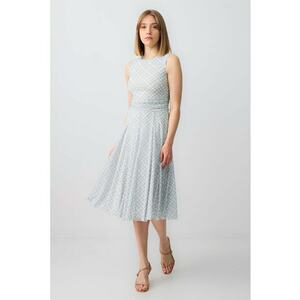 Rochie midi cu model in carouri si talie drapata imagine