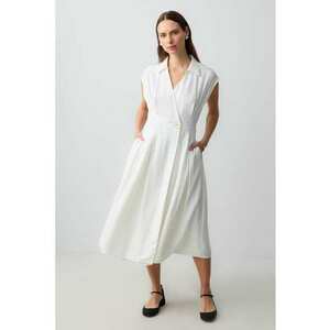 Rochie midi din amestec de modal cu buzunare laterale imagine