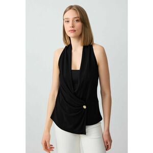 Bluza fara maneci cu decolteu drapat imagine