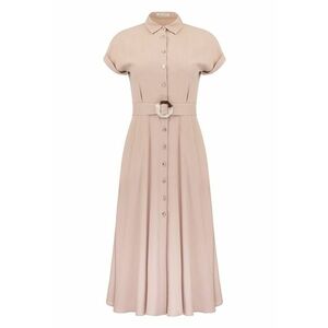 Rochie tip camasa din amestec de modal - Bej inchis imagine