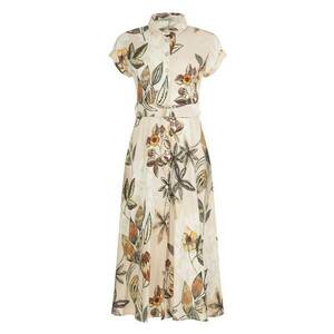 Rochie tip camasa cu imprimeu floral - Bej imagine