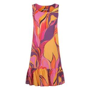 Rochie cu volan la terminatie si imprimeu abstract imagine