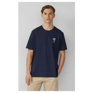 Q/S by s.Oliver Tricou barbati cu imprimeu - decolteu la baza gatului - Regular fit - Bleumarin inchis - imagine