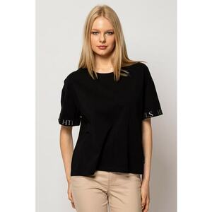 Tricou cu model uni si decolteu la baza gatului Morell imagine