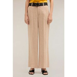 Pantaloni ampli din amestec de in cu dungi imagine