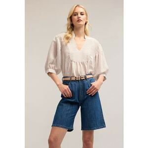 Bluza in dungi cu maneci bufante imagine