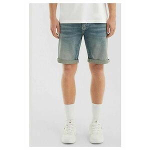 Q/S by s.Oliver Pantaloni scurti de blug barbati - John cu talie medie - Regular Fit - aspect decolorat - Albastru - W36 imagine