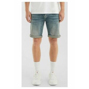 Q/S by s.Oliver Pantaloni scurti de blug barbati - John cu talie medie - Regular Fit - aspect decolorat - Albastru - W29 imagine