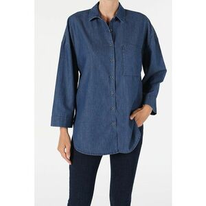 Camasa de chambray cu maneci cazute imagine