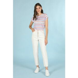Blugi crop cu nasturi imagine