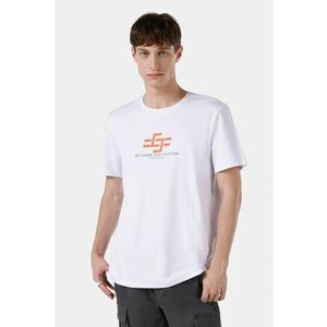 Tricou cu decolteu la baza gatului si imprimeu text imagine