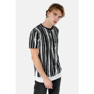 Tricou din bumbac cu model in dungi imagine