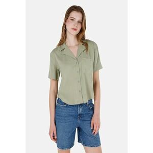 Camasa Cu Maneca Scurta De Dama Verde Regular Fit Cl1069200 imagine