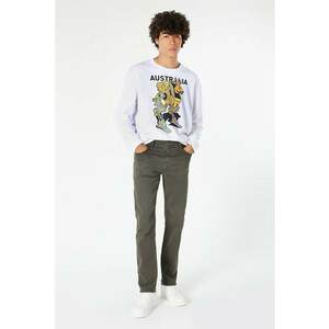 Pantaloni De Barbati Kaki Straight Fit imagine
