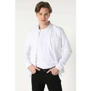 Camasa Cu Maneca Lunga De Barbati Alb Slim Fit imagine