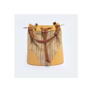 Geanta bucket cu insertii din raffia Worito imagine
