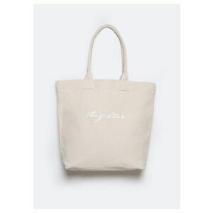 Geanta tote din panza cu logo discret imagine