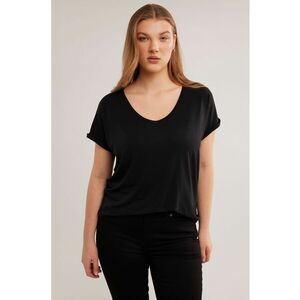 Tricou uni cu decolteu in V Valeria imagine