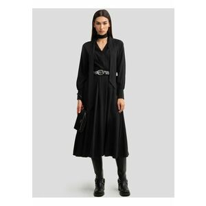 Rochie din amestec de modal cu decolteu cache-coeur - Negru imagine