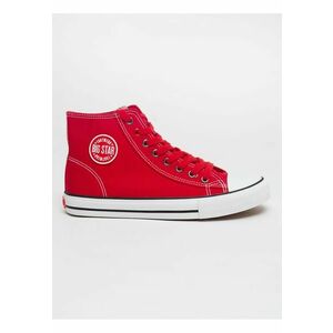 Tenisi high-top cu varful intarit - Rosu imagine