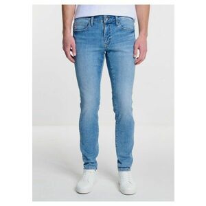Blugi barbati DERIC 238 - albastru deschis - denim elastic - croiala moderna - talie joasa imagine