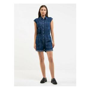 Salopeta dama - denim albastru - picioare largi imagine
