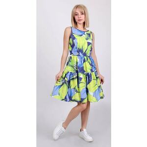 Rochie evazata de bumbac cu imprimeu floral imagine