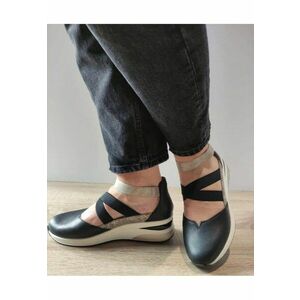 Pantofi Casual Dama D2411-03 Negri Cu Bej - Negru - imagine