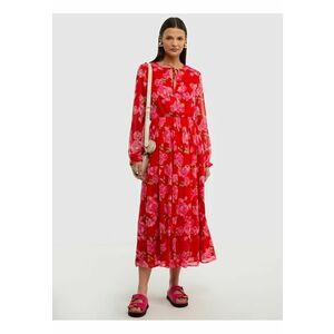Rochie evazata cu imprimeu floral Malini - Rosu imagine