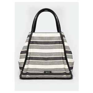 Geanta tote din material textil cu garnituri de piele ecologica imagine