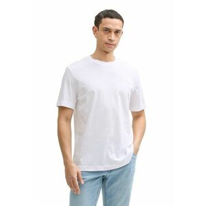 Tricou de bumbac cu decolteu la baza gatului si logo imagine