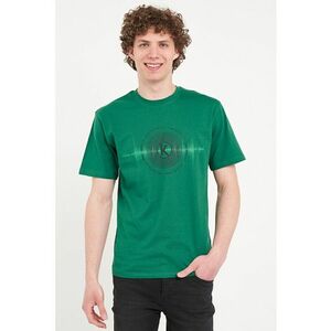 Tricou cu decolteu la baza gatului si imprimeu logo imagine