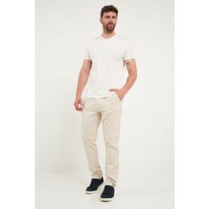 Pantaloni din bumbac cu model in dungi imagine