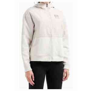 Hanorac dama EA7 Emporio Armani - crem - bumbac 85% imagine