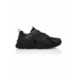 Pantofi sport low-cut cu monograma si insertii textile imagine