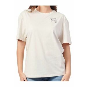 Tricou dama - Emporio Armani - 6DTT28 TJLOZ - croiala regulata - crem - 100% bumbac imagine