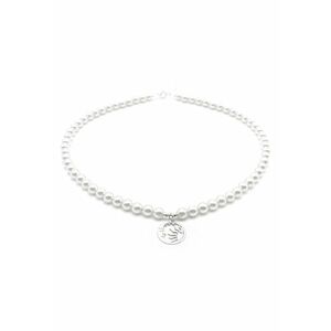 Colier cu Perle Preciosa albe si pandantiv Luna si Soare din Argint 925 - reglabil 39-42 cm - perle 6mm - dama imagine