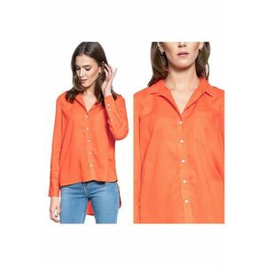Camasa Dama - Elisa Solid Lyocell - Croi: Regular Fit - Stil: Drept - Inchidere: Nasturi - Compozitie Material: 100% Lyocell - Portocalie - 1 Bucata imagine