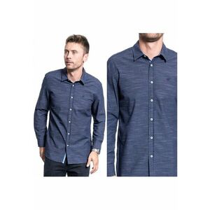 Camasa Barbati - Clemens Bdc Slub - Croi: Regular Fit - Inchidere: Nasturi - Compozitie Material: 100% Bumbac - Model Dominant: Logo - Albastru imagine