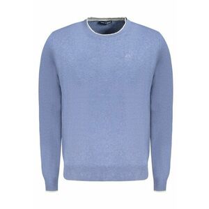 Pulover barbati - cu mini logo brodat - Regular fit - Albastru deschis - imagine