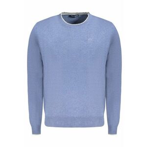 Pulover barbati - cu mini logo brodat - Regular fit - Albastru deschis - imagine