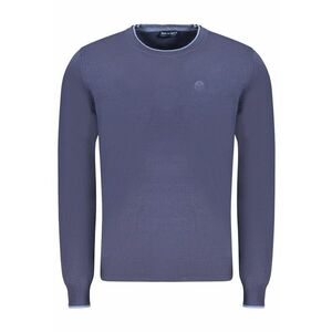 Pulover barbati - cu mini logo brodat - Regular fit - Bleumarin - imagine